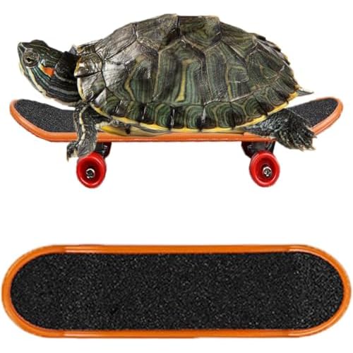Turtle Toys Mnini Skateboard Turtle Fast Skate Accessory Funny Pet Turtles Playing & Training Toy Finger Walking Skateboards Parrot Reptile Skateboard ToysRandom Colors 6PC