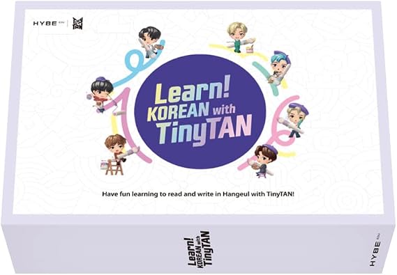 LEARN KOREAN WITH TinyTAN (BTS Characters) - Official BTS Merchandise, Kpop Merch, BTS Gift Idea, Korean Alphabet(Hangeul) Learning Kit for Beginners / All Ages, Includes MotiPen(Speaking Pen)