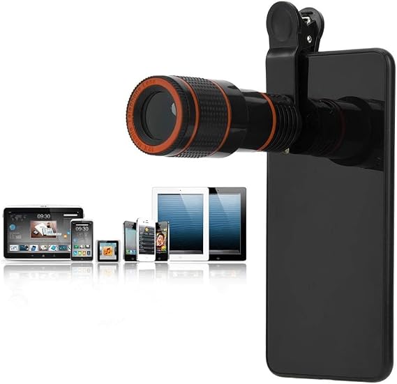 Cell Phone, Professional 12X Telephoto Lens? Telescopic Focusing Universal Phone for Mobile Phone Tablet Cell Phone Lens Default