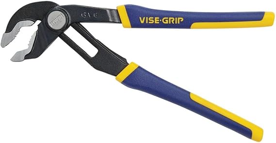 IRWIN VISE-GRIP Tools GrooveLock Pliers, V Jaw, 6-inch (4935351), Black, Blue Yellow, Silver, 6"