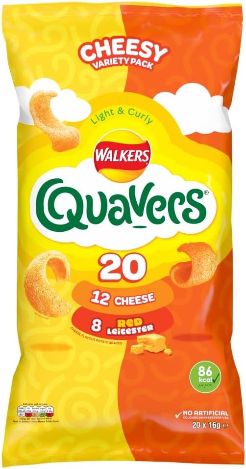 Walkers Quavers Cheesy Variety Pack, 20 x 16g