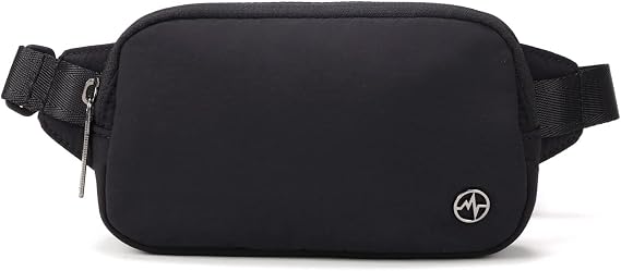 Pander Mini Belt Bag Ultra Compact, Fits 6.7 Phone, Lipstick, Earbuds, Essentials, Small Crossbody Waist Purse, Black Onyx