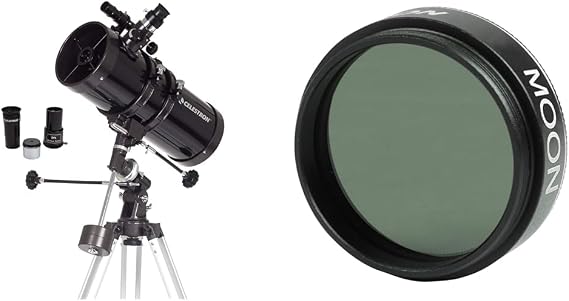 Celestron 21049 Powerseeker 127EQ Reflector Telescope & 94119-A 1.25 Inch Moon Filter