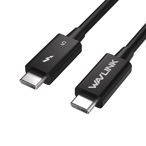 WAVLINK Thunderbolt 5 Cable, 120Gbps Fast Data Transfer and 240W Power Delivery USB-C Cable, 8K/16K Display Support, Backwards Compatible TB4/3/USB4/3, Ideal for Gaming, Laptops, Monitors, Docks-2.6ft