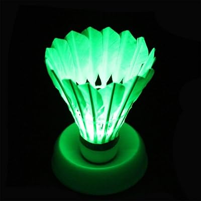 LED Badminton Shuttlecock Colourful Shuttlecock Glow in The Dark Badminton Feather Light Up Shuttlecock for Indoor Outdoor