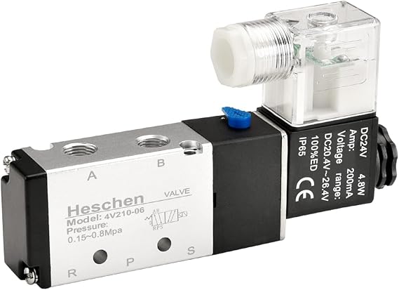 Heschen Electrical Pneumatic Solenoid Valve 4V210-06 DC24V PT1/8 5 Way 2 Position CE