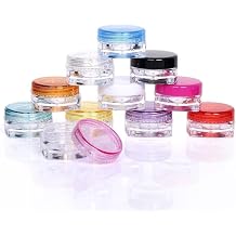 5g Sample Containers with Lids, 55 Multi-Color 5ML Sample Jars (5 Jars per Color in 11 Colors) - Small Cosmetic Travel Containers for Glitter, Lotion, Cream, Beads, and Lip Balm