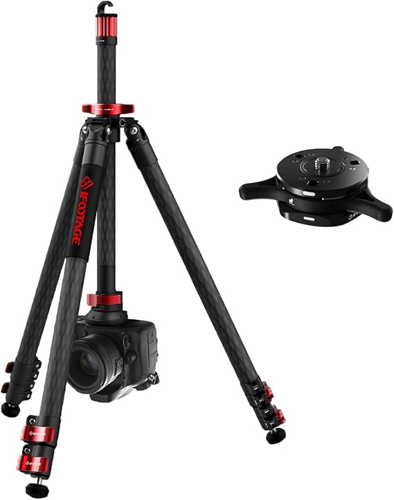 IFOOTAGE 65" Travel Tripod with Quick Release Plate, Carbon Fiber Camrea Tripod, Lightweight Video Tripod, Compatible with Canon, Nikon, Sony DSLR Camcorder Video Photography, Max Load 17.6 lbs