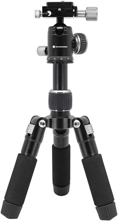 Tripod 50V Low-Profile Mini Tripod for Camera and iPhone Tabletop & Travel Compact Tripod with Pan Handle Aluminum Alloy Compatible with DSLR Smartphones 20 Inch Max Height