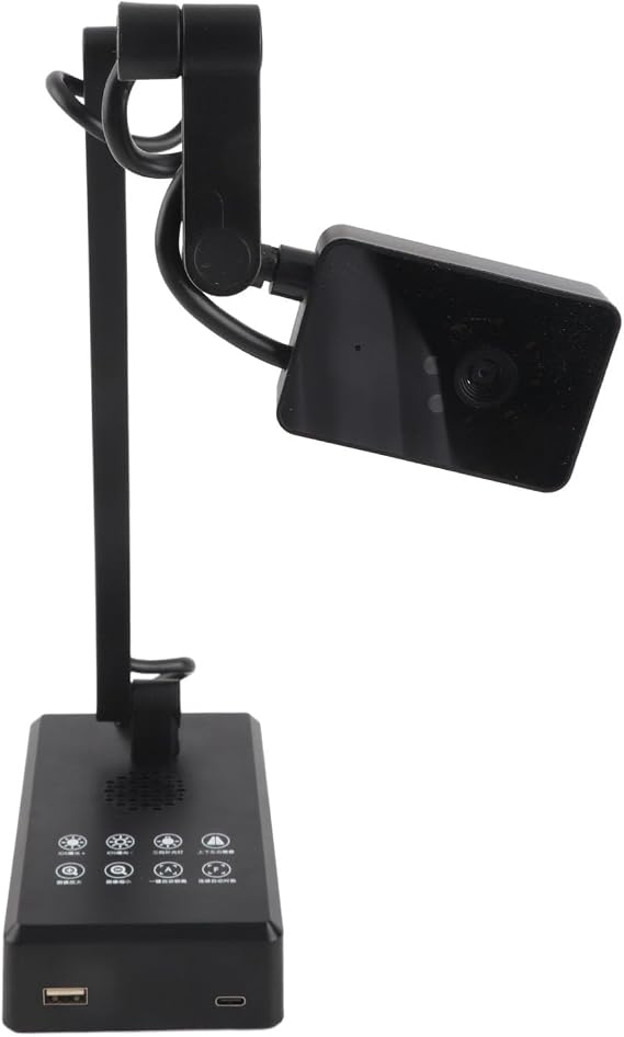 USB Document Camera 4K 16MP Ultra High Definition, Adjustable Angle Document Webcam for Live Streaming Teaching Office Work, Portable USB Camera for OS X Android OBS with A