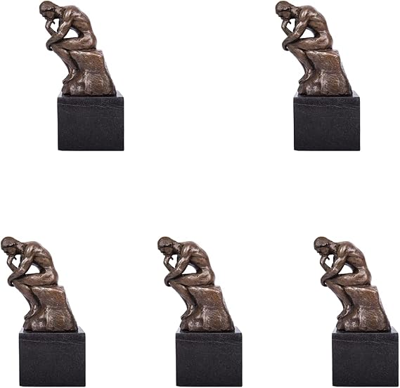 Rodin The Thinker Statue TPE-185 Bronze Statues Thinking Man Sculpture Home Decor, 5 pcs