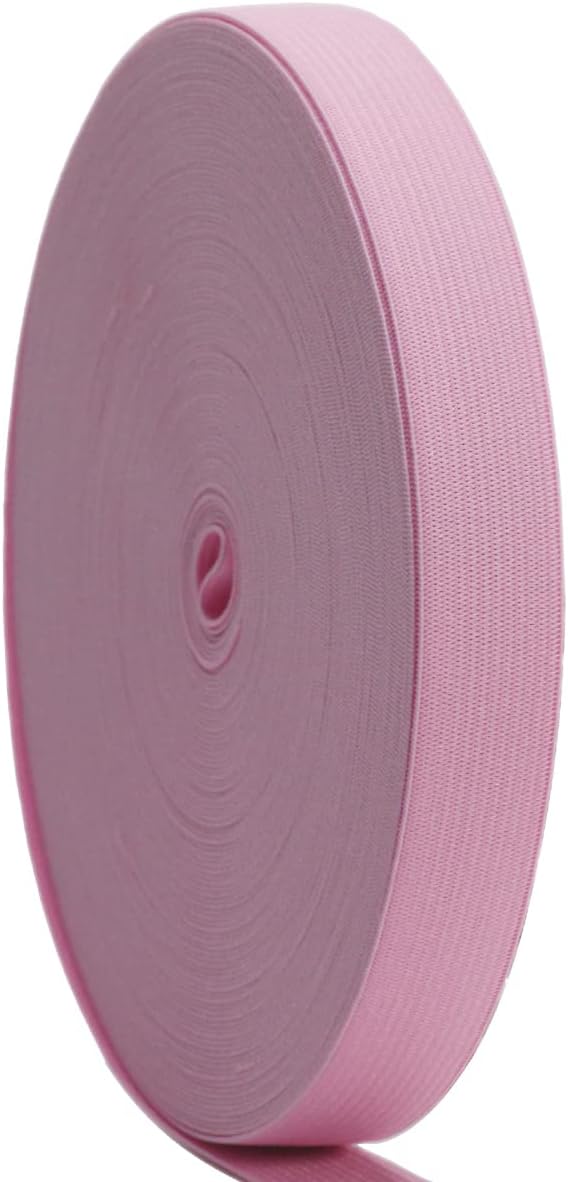 3/4''Pink Knit Elastic Band 40 Yards Stretch Trim for Sewing | 20mm wide knit elastic bulk.Breathable stretch band for pants,waistbands,wigs,fitted sheets& DIY sewing craft projects
