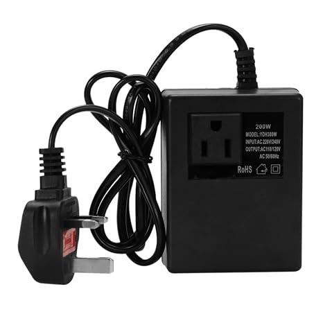 Step Down Converter,Step Down Transformer 220v to 110v 200W Portable Copper Voltage Converter High Conductivity 50/60Hz Travel Adapter UK Plug