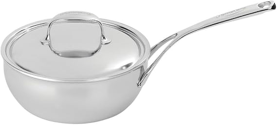 Demeyere Atlantis 2.1 Quart Conic Sauteuse Pan with Stainless Steel Lid