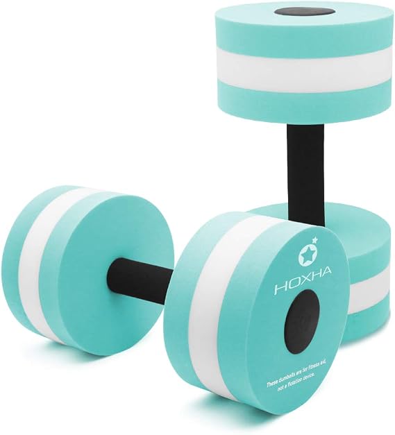 Aquatic Exercise Dumbell Set of 2 - Water Aerobic Exercise Foam Dumbbells Pool Resistance Fitness Equipment for Weight Loss