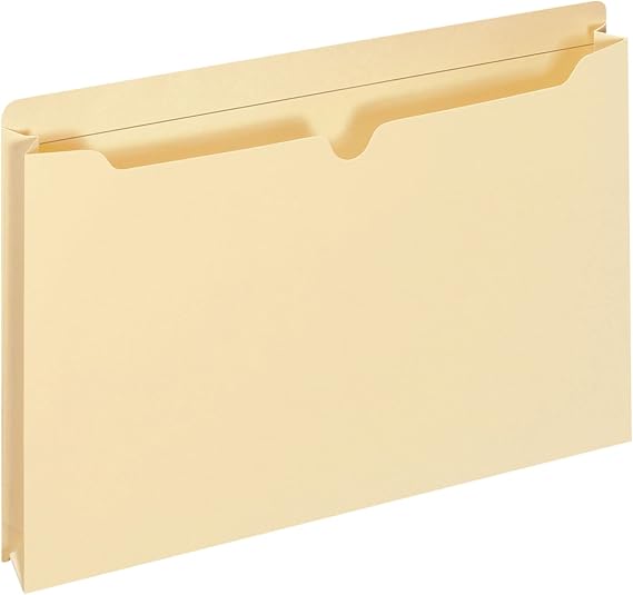 Office Depot Manila Double-Top File Jackets, 2in. Expansion, Letter Size, Pack of 25, 458161OD