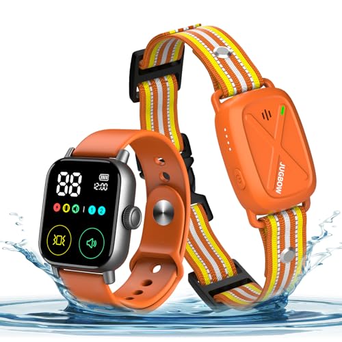 Jugbow Electronic Dog Training Collar with Wristband Remote, 3300FT Range, IPX8 Waterproof, 24H Time Display, Vibration & Beep Modes for Dogs 10-120 lbs