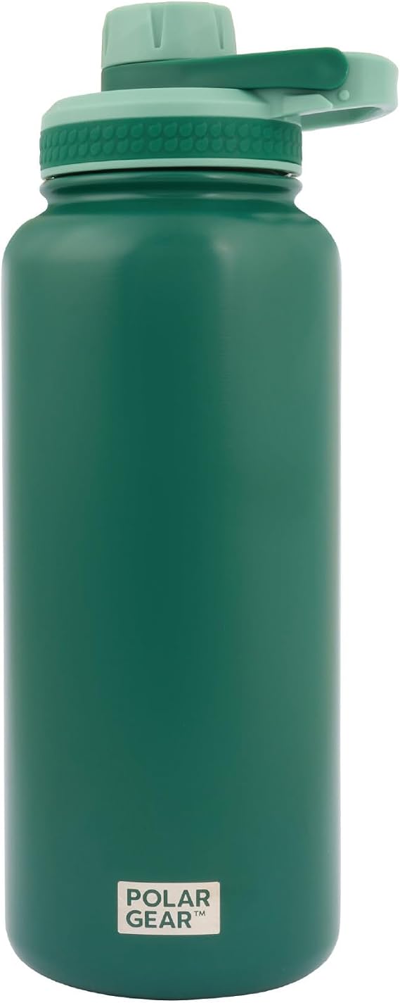 Polar Gear 1L Insulated Water Bottle - Double Wall Vacuum + Dust Cover Cap
