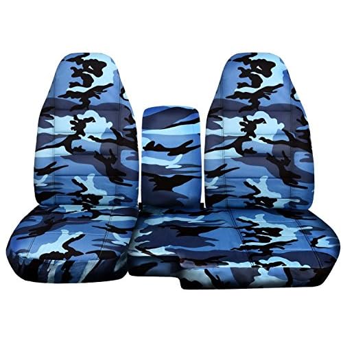 Totally Covers Compatible with 1998-2003 Ford RangerMazda B-Series Camo Truck Seat Covers 6040 Split Bench with Center ConsoleArmrest Cover: Blue Camouflage 16 Prints wwo Cup Holders