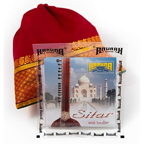 Karuna Sitar Strings set with an attractive drawstring bag. String set includes 7 Main Strings  Tarafdar SympatheticResonator Strings. Ideal for Acoustic or Electric Sitar.