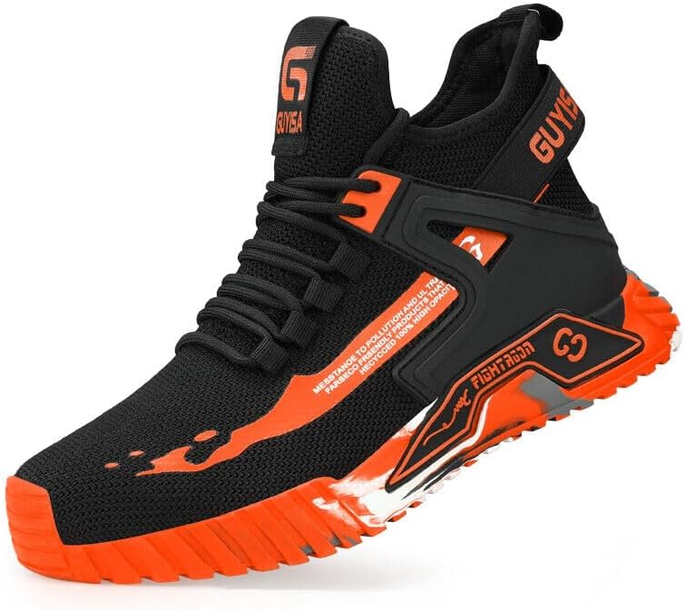 Mens Safety Shoes Boots Steel Toe Cap Work Trainers Sneakers Lightweight Slip Resistant Water Resistant Breathable Protective Trainers