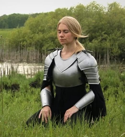 UNIQUE MART 18 Gauge Steel Armor Set Female Half Suit Armor Larp Armor Witcher Armor Fantasy Armor Costume