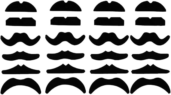 Haawooky 24 PCS Fake Mustaches,Mustache Party,Mustache for 100th Day of School,Masquerade Party and Performance Black