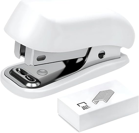 Small Stapler with Staple - Built-in Staple Remover Office Stapler,Teacher Supplies Booklet Paper Binding Tool for Studio Office Desktop Outdoor Home School Travel