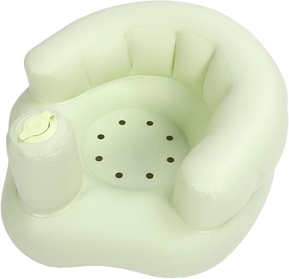 Inflatable Baby Chair, Non- PVC Soft Support Biomimetic Design Baby Inflatable for Infants with Toddler Floor Seat with Built-in Pump for Bathing Eating Beach