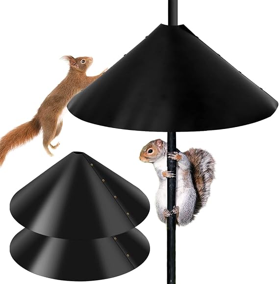 2Pcs Squirrel Baffle,18 Inch Protective Bird House Guard,Wrap Around Squirrel Proof Baffle for Wild Bird Pole Feeders,Reusable Raccoon and Squirrels Proof with Accessories