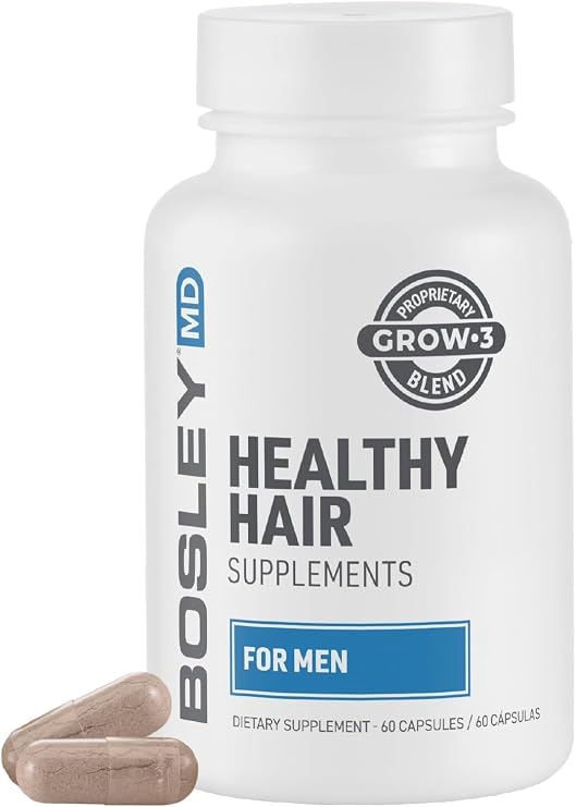 Mens Healthy Hair Growth Supplements DHT-Blocking Botanicals with Biotin, Niacin, Zinc & Pumpkin Seed - Rich in Vitamins & Minerals Supports Thicker, Fuller Hair 60 Capsules 2-Month Supply