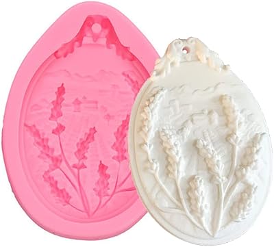 Cestony Lavender Epoxy Resin Silicone Mold for DIY Pendant Wall Hanging Decoration Jewelry Aromatherapy Plaster
