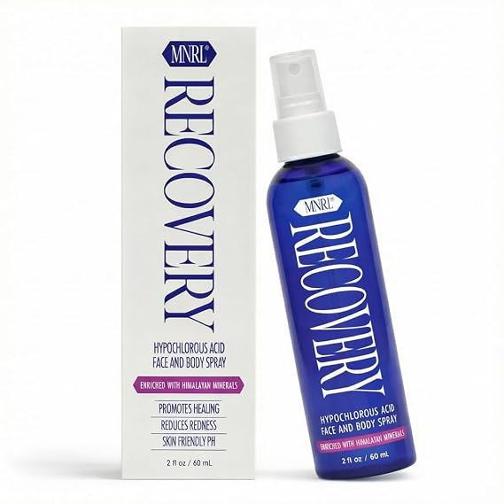 Recovery Hypochlorous Acid Spray for Face & Body - pH Balanced Facial Mist, Non-Irritating, Daily Skin Cleanser Body & Face Spray,160 ppm HOCl, 2 fl oz