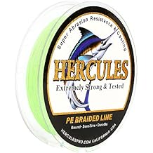 HERCULES Cost-Effective Super Strong 4 Strands Braided Fishing Line 6LB to 100LB Test for Salt-Water, 109/328 / 547/1094 Yards (100M / 300M / 500M / 1000M), Diam# 0.08MM - 0.55MM, Hi-Grade