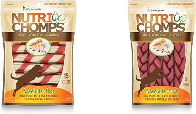 Nutri Chomps Dog Chews, Real Chicken Flavor - Twists and Braids