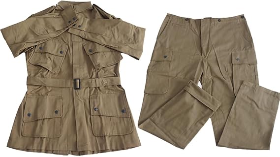 M42 Paratrooper Uniform WWII M1942 Officer Jacket and Pants Men's Vintage Khaki Set Replica WW2 US Paratrooper Suit