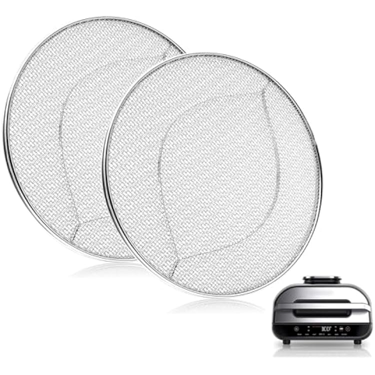 2PCS Replacement Splatter Shield for Ninja Foodi FG551 Air Fryer,Stainless Steel Splatter Screen Part for Ninja Foodi Smart XL 6-in-1 Indoor Grill, FG550, BG500A, DG551