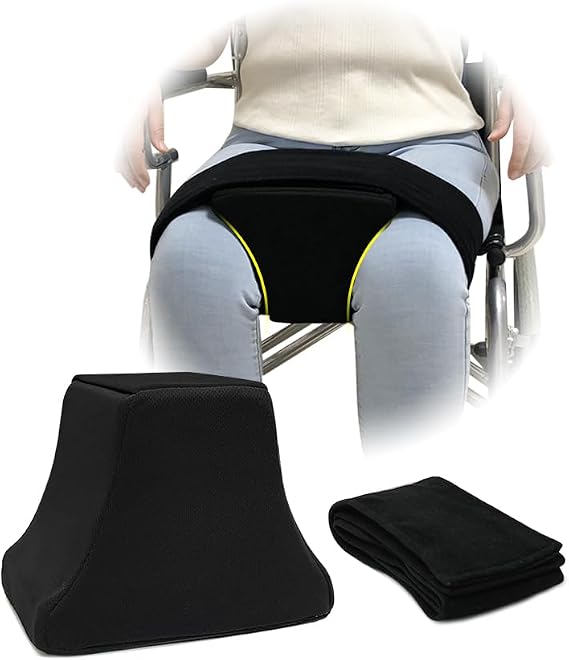 AOSSA Abduction Wedge, Knee Separator Pillow for Hip Replacement Surgery, Contoured Foam Orthopedic Knee Pillow with Strap, Leg Separator Small Pillow Between Knees for Sleeping, Sciatica Pain Relief