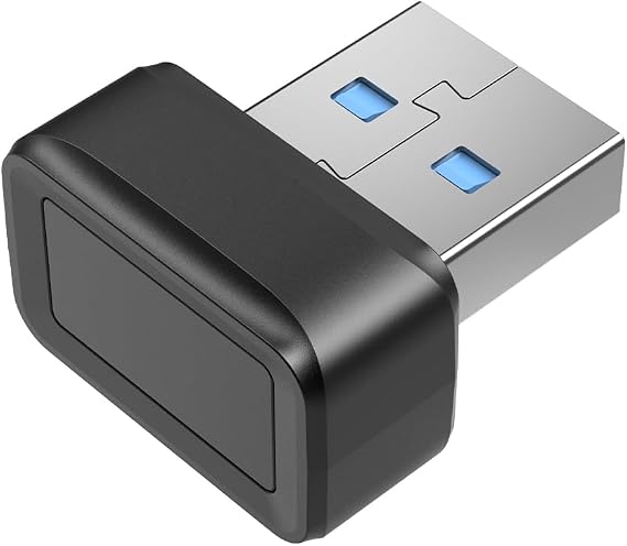 Fingerprint Reader,USB Keys Advanced Security Access Window Hello Fingerprint Reader for Windows10/11 Laptops Computer, 360 Touch Fast Matching Security Keys