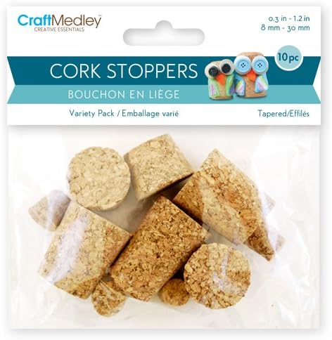 Craft Medley GC035 10 Assorted Sizes Cork Stoppers