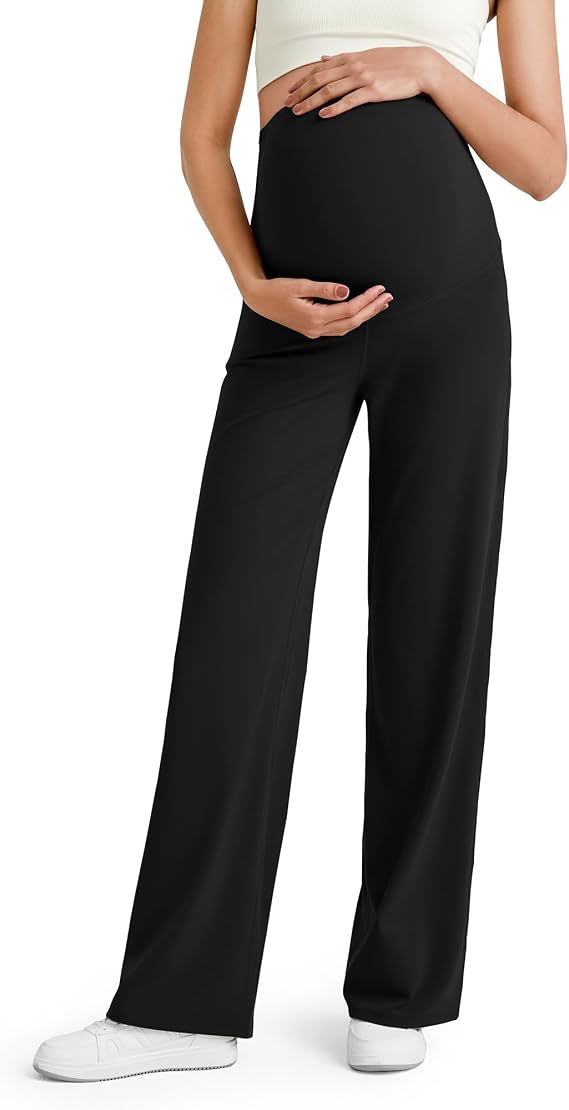 G4Free Womens Maternity BareFeel Wide Leg Yoga Pants