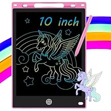 10 Inch LCD Writing Tablet - Colorful Electronic Drawing Pad & Doodle Board for Kids Ages 3-8, Erasable Educational Toy, Birthday and Christmas Gift for Girls and Boys (Pink)