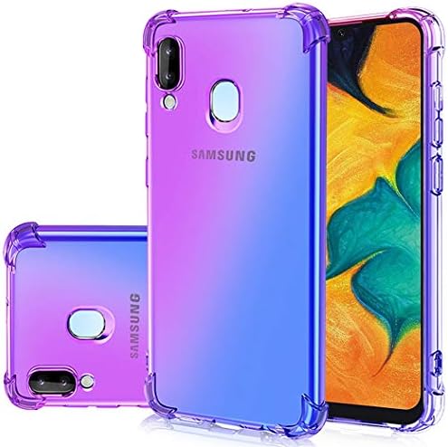 Case for Samsung A20, Galaxy A30 Cute Case Girls Women, Gradient Slim Anti Scratch Soft TPU Phone Case Cover Shockproof Protective Case for Samsung Galaxy A20A30 PurpleBlue