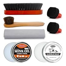 Black Brown Shoe Polish Kit Saddle Soap Mink Oil Shoe Shine Kit Boots Leather Conditioner Cream Wax Care Set