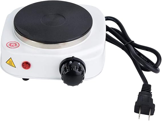 500W Electric Portable Mini Stove Hot Plate - Multifunctional Home Heater Cooker for Milk, Water, Coffee Heating - Kitchen, Camping, RV and More - Black (US Plug 110V)