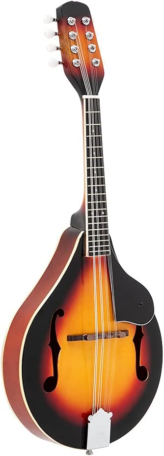 A Style Acoustic Mandolin Instrument with Pickguard for Beginner Adults, 8-String, Mahogany Headstock, Right-Handed(Sunset)