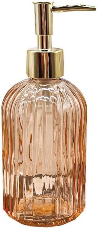 Soap Dispenser 400ML Pressed Dispenser Glass Bottle Shampoo Shower Gel Bottle Soap Light Luxury Lotion Empty Bottle Dispensers(Yellow)