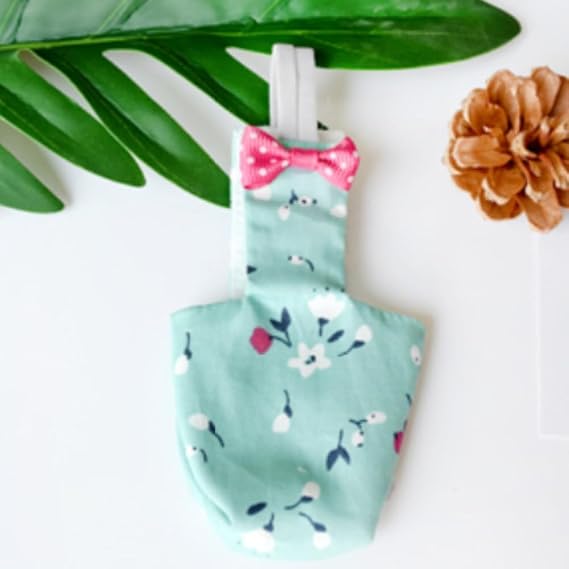 Selena Bird Diapers Flight Suit Clothes Outerwear Easywear Parrot Accessories Parrot Supplies (Monk Parakeet/Quaker Parrot,Green(Plum Blossom))