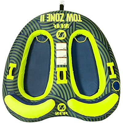 ZUP Tow Zone Cockpit Style Towable Heavy Duty Deck Tube for Boating with Quick-Connect Tow Hook & Full Nylon Cover