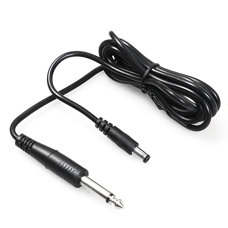 Dragonhawk Pen Rotary Tattoo Machine Spare Power Cord DC Connector Cable with 1/4" Mono Plug and 1/8" Jack